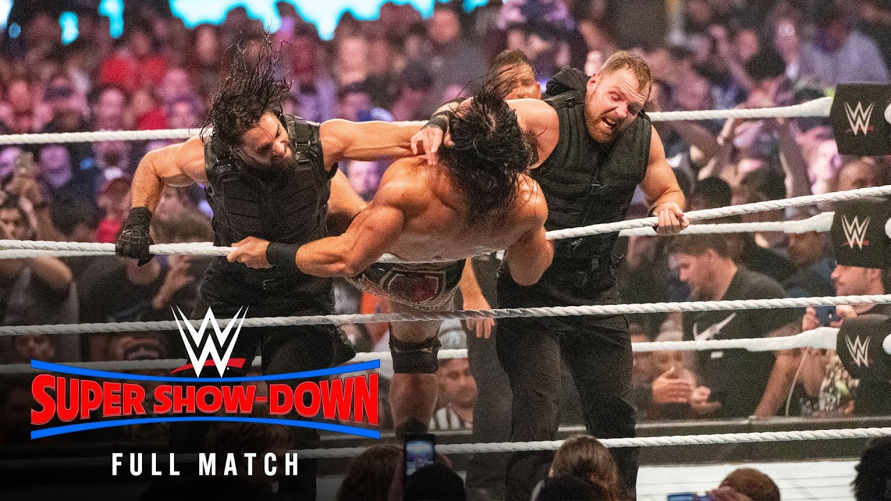FULL MATCH: The Shield vs. Braun Strowman, Dolph Ziggler & Drew McIntyre: Super Show-Down 2018 background
