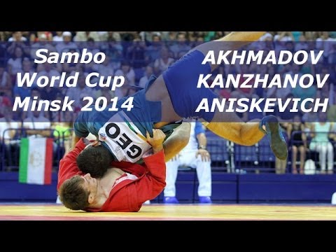 Sambo World Cup Minsk 2014 Dzhambulat AKHMADOV Bembet KANZHANOV Ivan ANISKEVICH background
