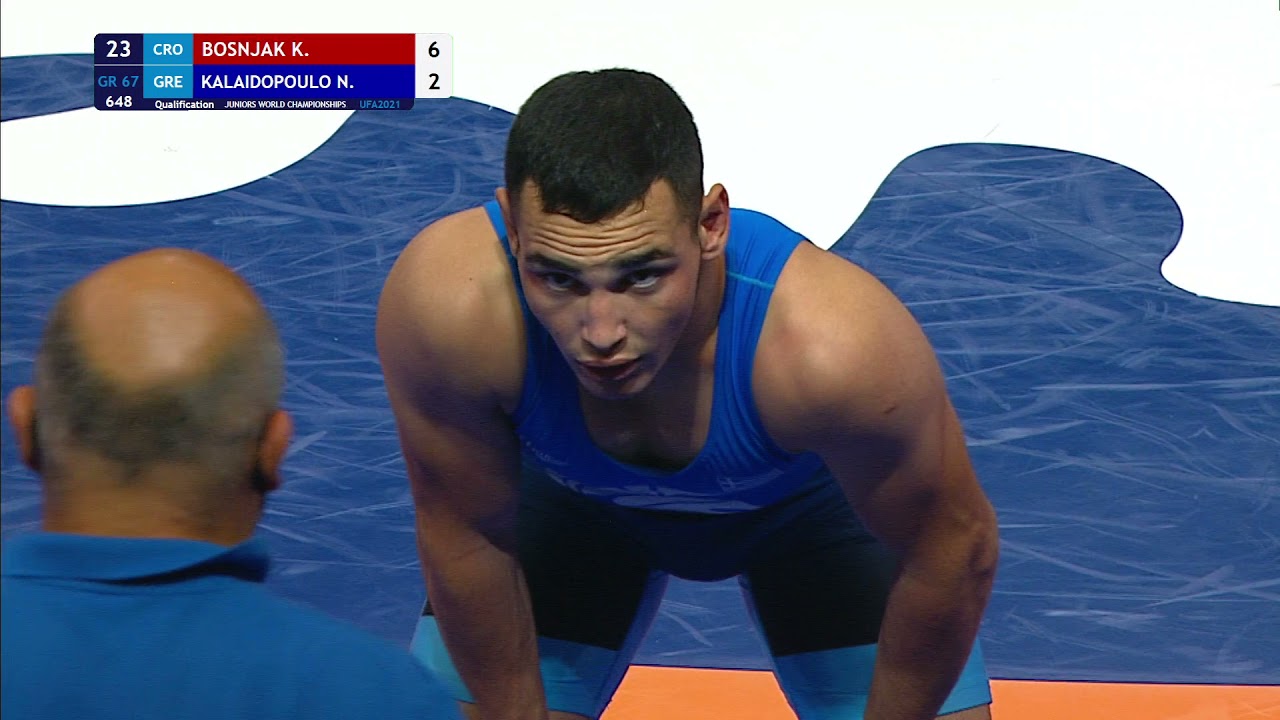 Qual. GR - 67 kg: K. BOSNJAK (CRO) v. N. KALAIDOPOULO (GRE) background