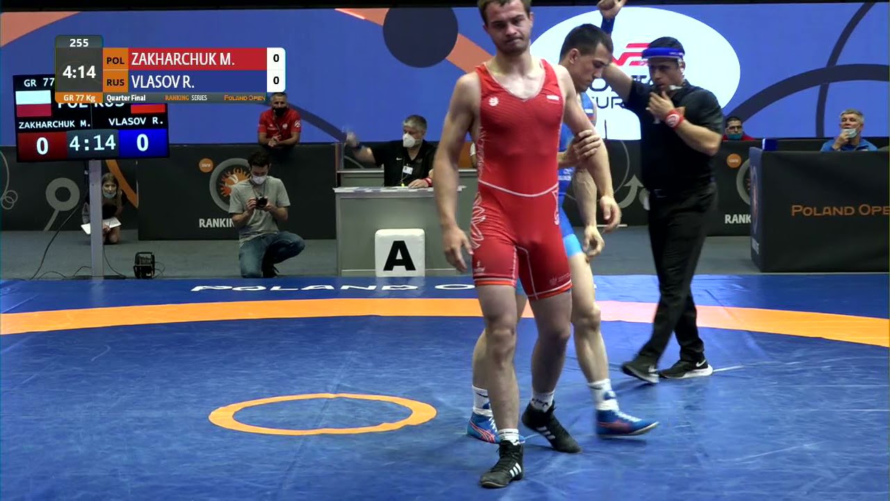 1/4 GR - 77 kg: M. ZAKHARCHUK (POL) v. R. VLASOV (RUS)
