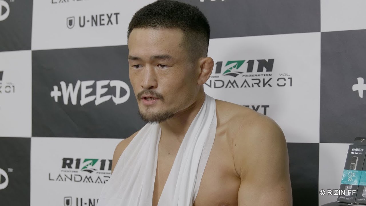 春日井“寒天”たけし 試合後インタビュー / +WEED presents RIZIN LANDMARK vol.1 background