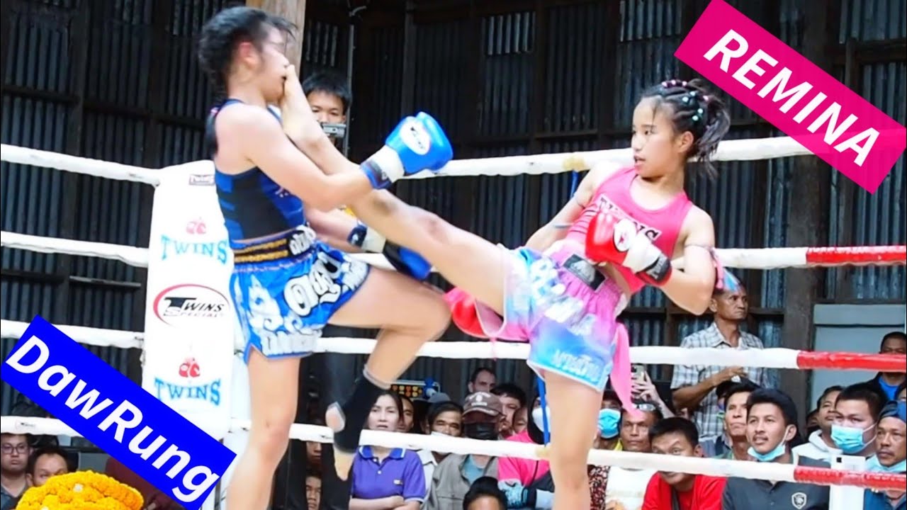 REMINAvsDawRung!เรมินะอัดดาวรุ่งเป็นไงมาดูกัน38.5kg!レミナ再戦!เรมินะVSดาวรุ่งムエタイGirls muaythai! Rematch backdrop