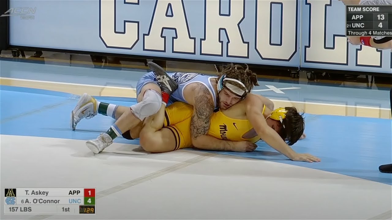 157lbs Auston O'Connor (North Carolina) vs Tommy Askey (App State)