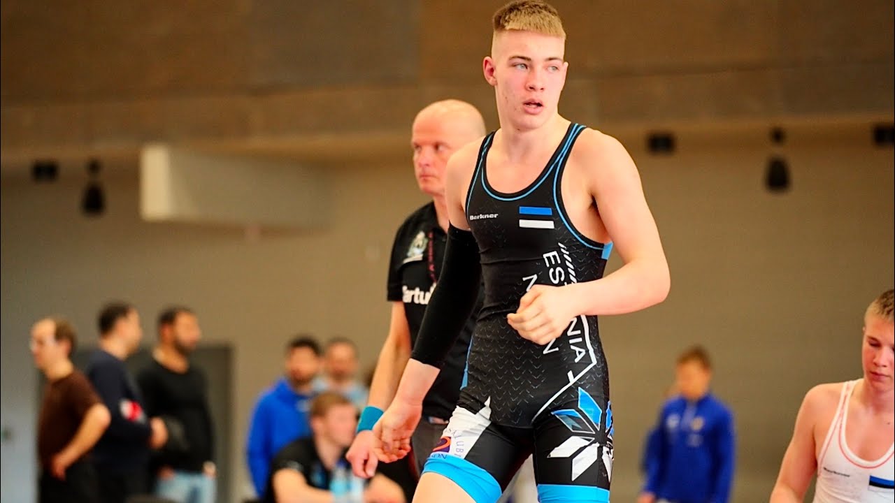 U17 G. Tingas (EST) vs T. Hansen (EST). Greco-roman 60kg youth wrestling Estonia.