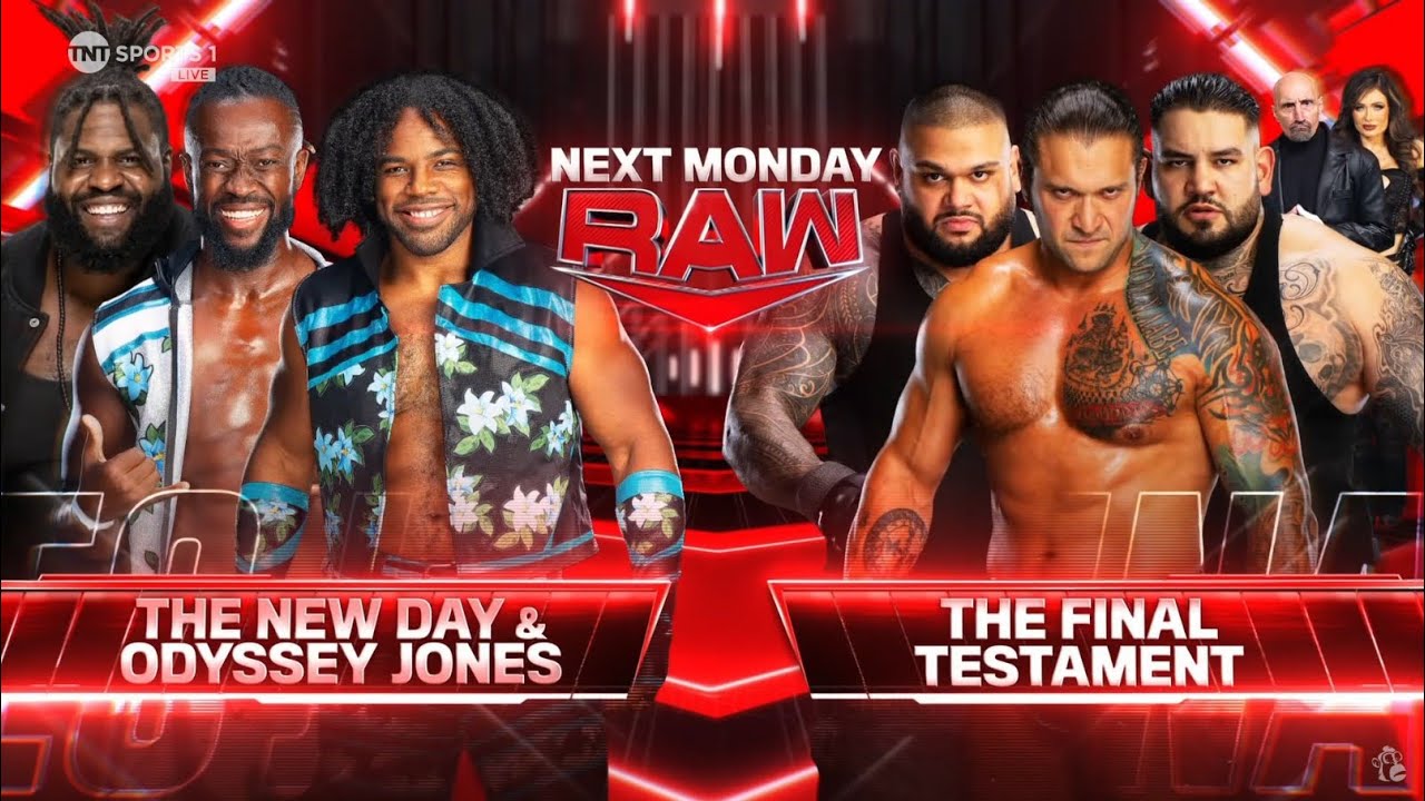 The New Day & Odyssey Jones vs The Final Testament: Raw, Aug. 19, 2024 background