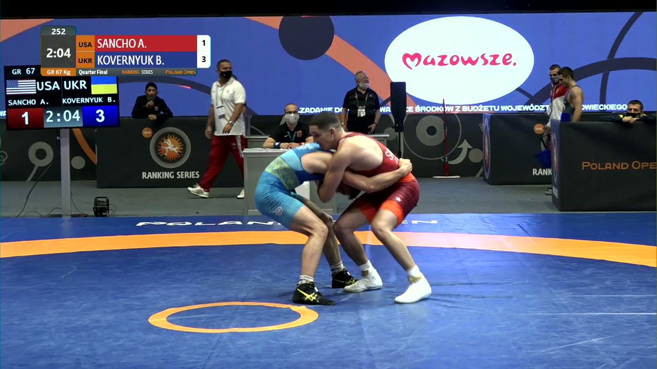 1/4 GR - 67 kg: A. SANCHO (USA) v. B. KOVERNYUK (UKR)