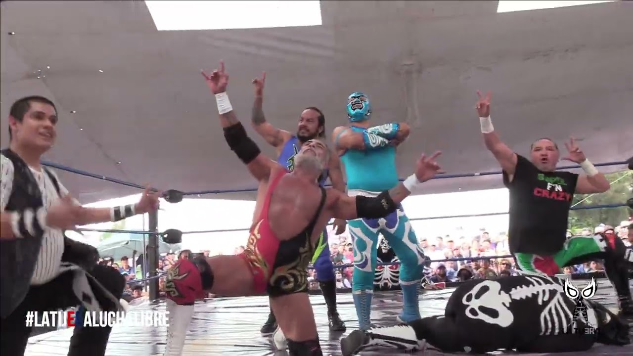 Dr. Wagner Jr, Súper Crazy, Psicosis e Hijo de Ciclón Ramírez Vs La Familia Real de L.A. Park background