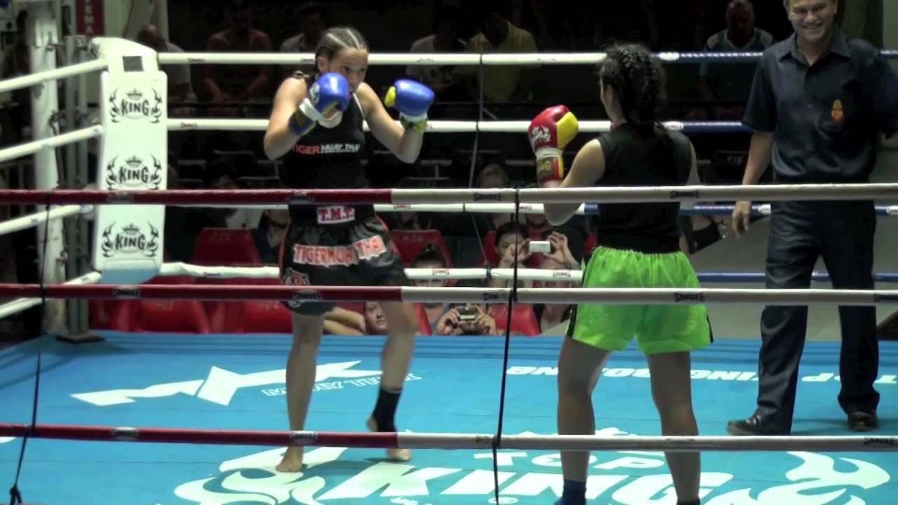 Laura Napolitano (Tiger Muay Thai) vs Nampet Sitnayoknoi @ Patong Boxing Stadium 15/7/2013 backdrop