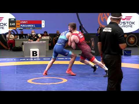 1/4 GR - 77 kg: T. LEVAI (HUN) v. S. PUROLAINEN (FIN)
