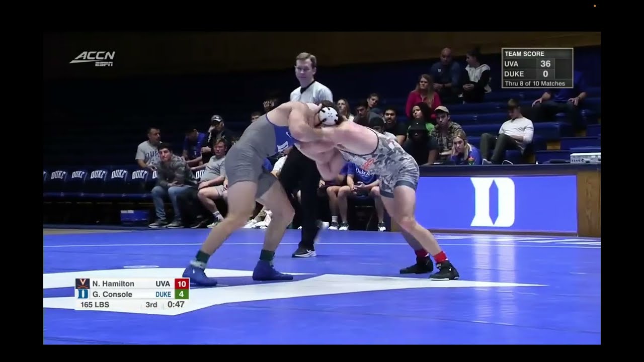 165lbs Nick Hamilton (Virginia) vs Gaetano Console (Duke)