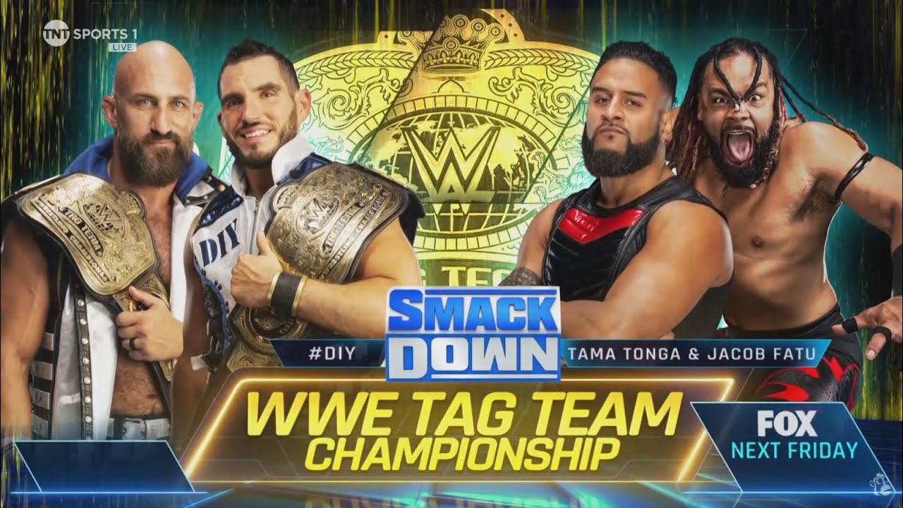 #DIY vs Tama Tonga & Jacob Fatu - WWE Tag Team Championship Match (1/2): SmackDown, Aug. 2, 2024 background