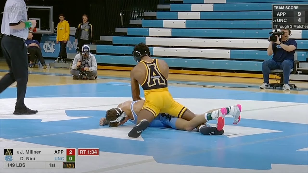 149lbs JonJon Millner (Appalachian State) vd Danny Nini (North Carolina) background