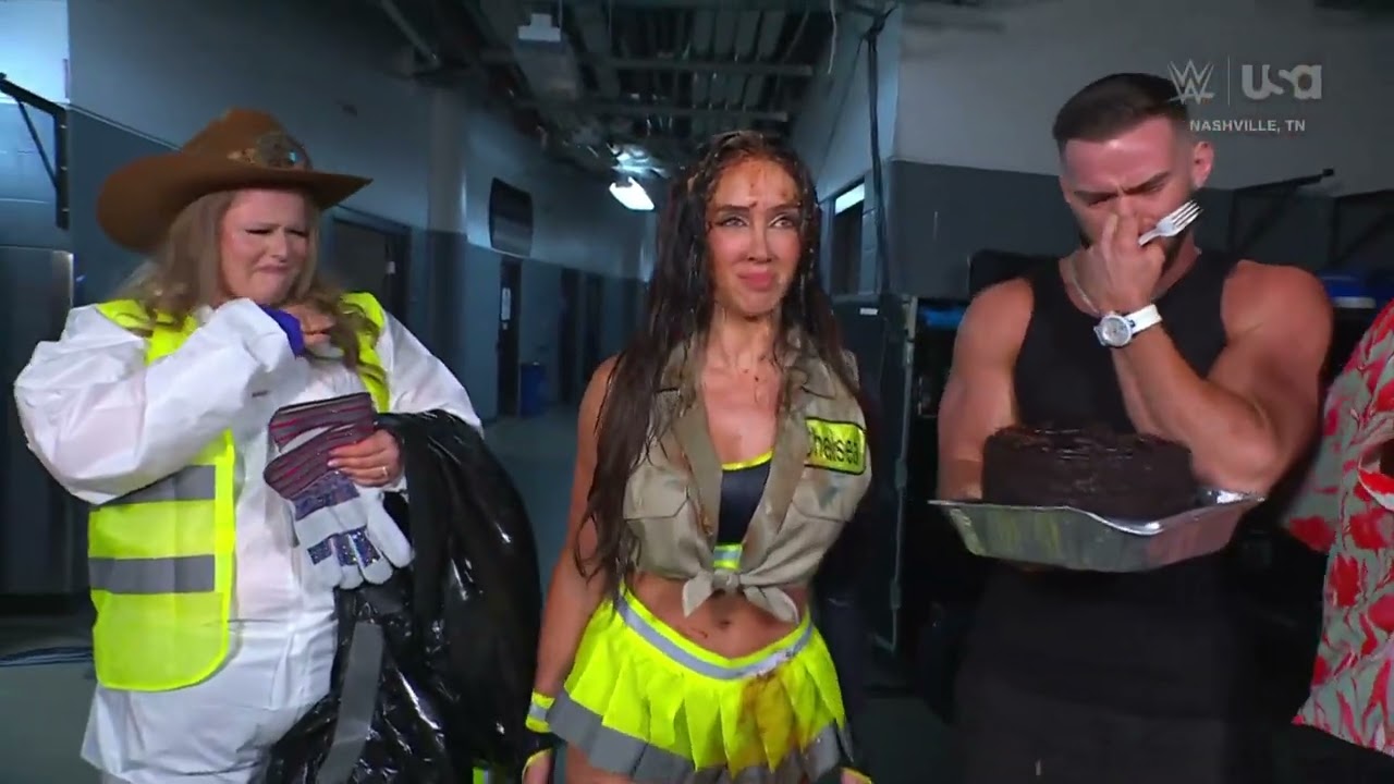 Carmelo Hayes asks for a title match after "winning" AJ Styles: SmackDown, Oct. 4, 2024 background