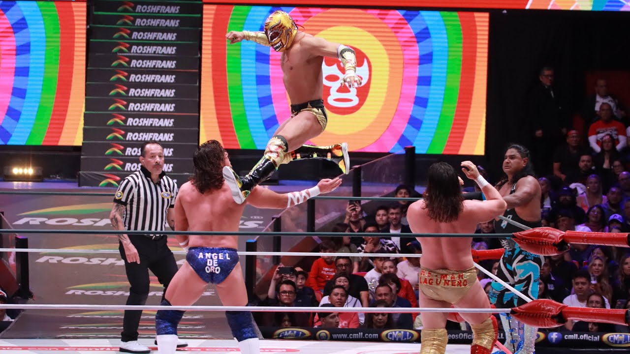 Sin salida: Atlantis, Titán y Flip Gordon Vs Ángel de Oro, Niebla Roja y Stuka Jr backdrop