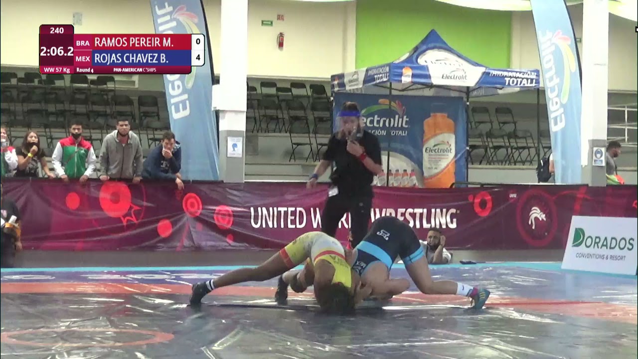 Round 4 WW - 57 kg: M. RAMOS PEREIR (BRA) v. B. ROJAS CHAVEZ (MEX) background