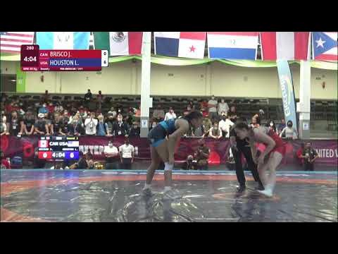 Round 3 WW - 59 kg: J. BRISCO (CAN) v. L. HOUSTON (USA) background