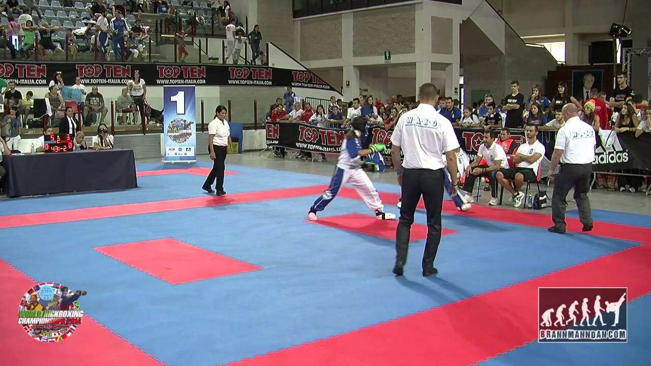 Danai Stratoudi GRE v Carmela Abbate ITA Junior WAKO World Championships 2014 background
