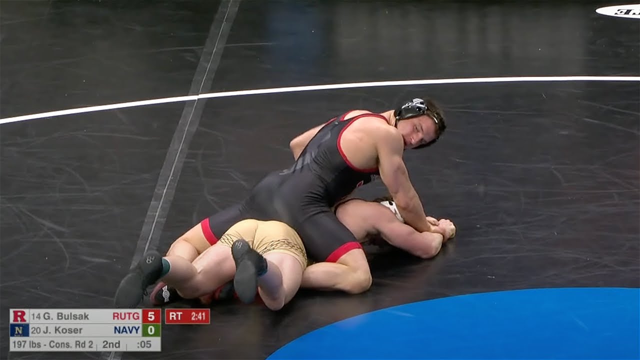 197lbs Greg Bulsak (Rutgers) vs Jacob Koser (Navy)