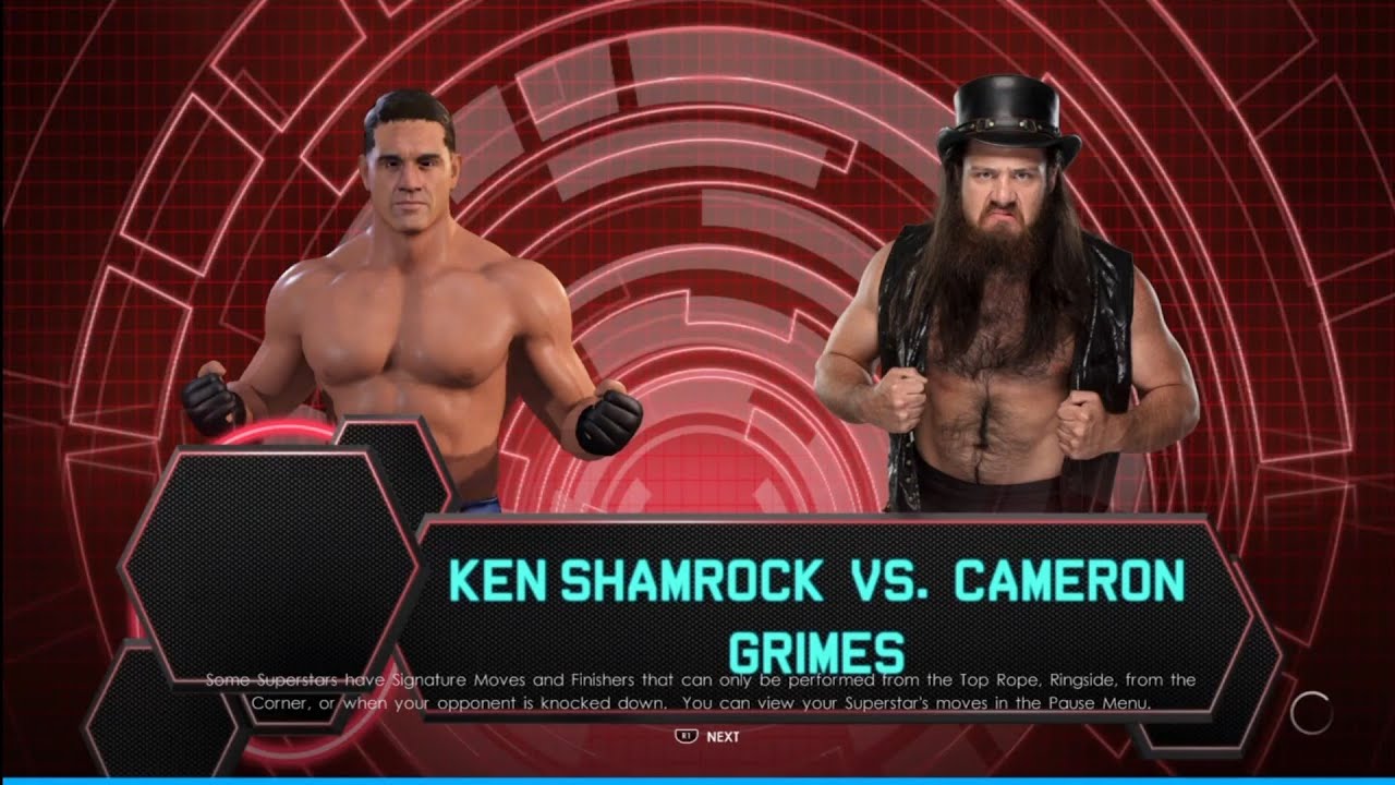 Ken Shamrock vs Trevor Lee. Impact. WWE 2K22 background