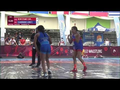 1/4 WW - 50 kg: G. BENCOSME CAR (CUB) v. Y. CHAPARRO URR (COL) background
