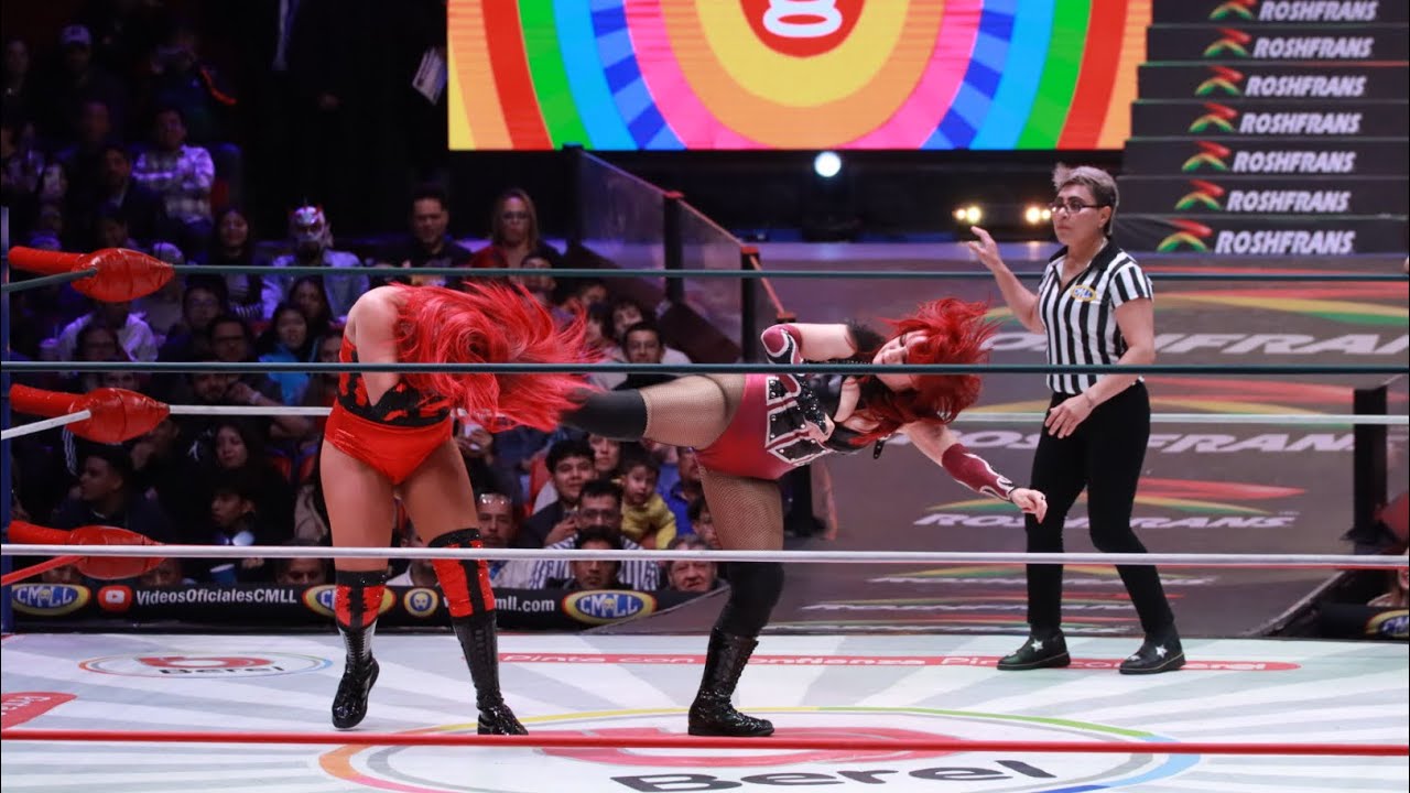 Reporte CMLL: Lluvia, Jarochita e India Siux Vs Persephone, Reina Isis y Dark Silueta background