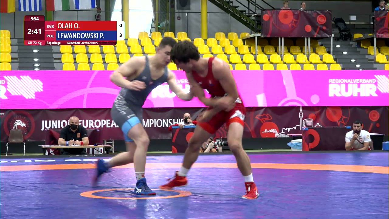 Repechage GR - 72 kg: O. OLAH (SVK) v. P. LEWANDOWSKI (POL) background