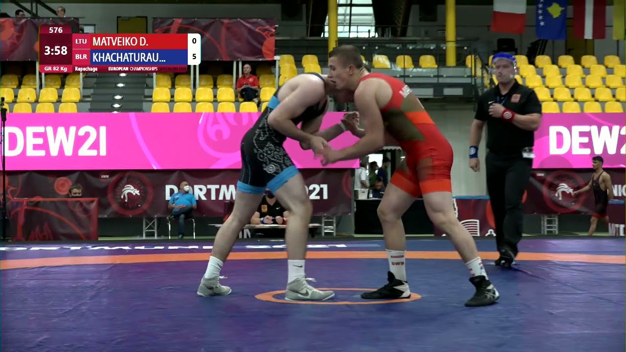 Repechage GR - 82 kg: D. MATVEIKO (LTU) v. M. KHACHATURAU (BLR)
