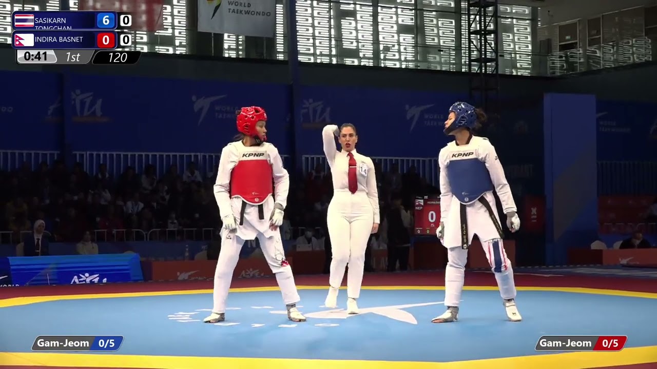 120 Semi final W 67kg THA SASIKARN TONGCHAN NEP INDIRA BASNET background
