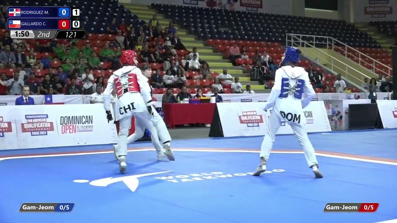 121 Semi final W 67kg DOM RODRIGUEZ M CHI GALLARDO C background