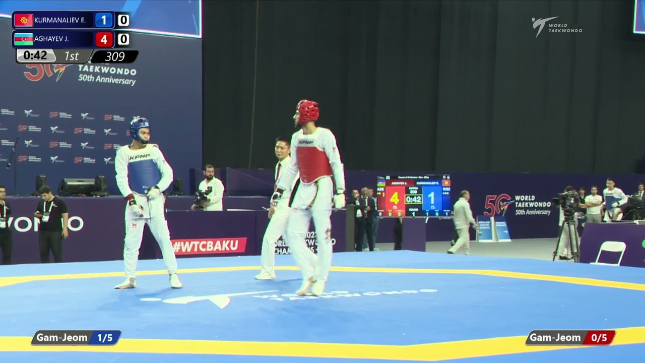 309 R64 Men 68kg KGZ KURMANALIEV E AZE AGHAYEV J background