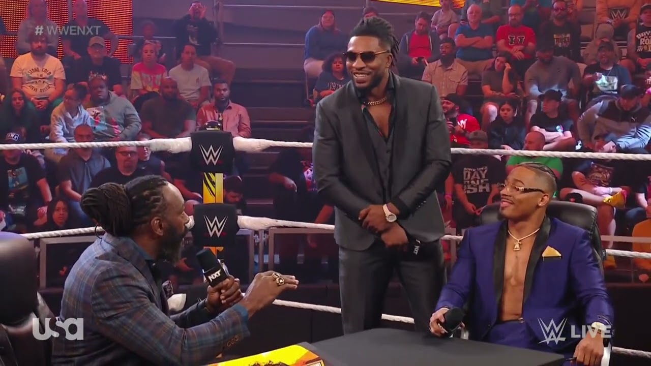 WWE NXT CARMELO HAYES AND WES LEE ENTRANCE 11/15/22 background