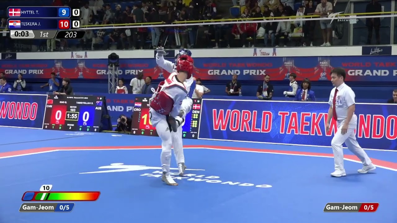 203 Round of 32 MEN M 58KG DEN HYTTEL T CRO TESKERA J background