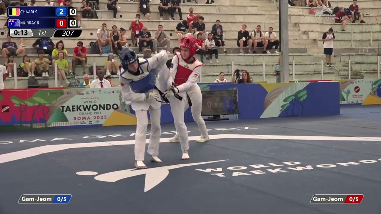 307 Round of 32 WOMEN W 67KG BEL CHAARI S AUS MURRAY R background