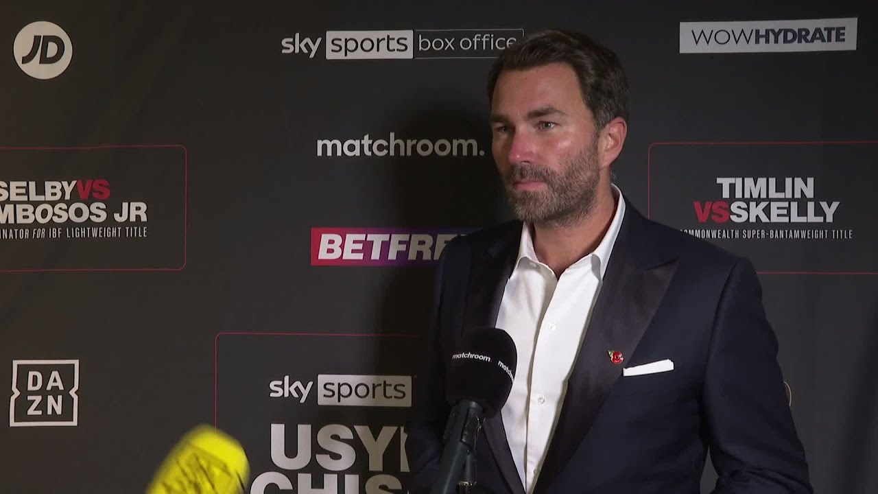 "It was close!" - Eddie Hearn reviews Oleksandr Usyk's victory over Derek Chisora background