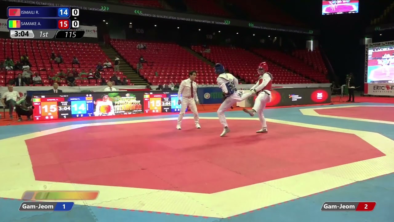 115 K44 F Men 80kg Male Rachid ISMAILI ALAOUI Adama SAMAKE | African Qualification Tournaments background