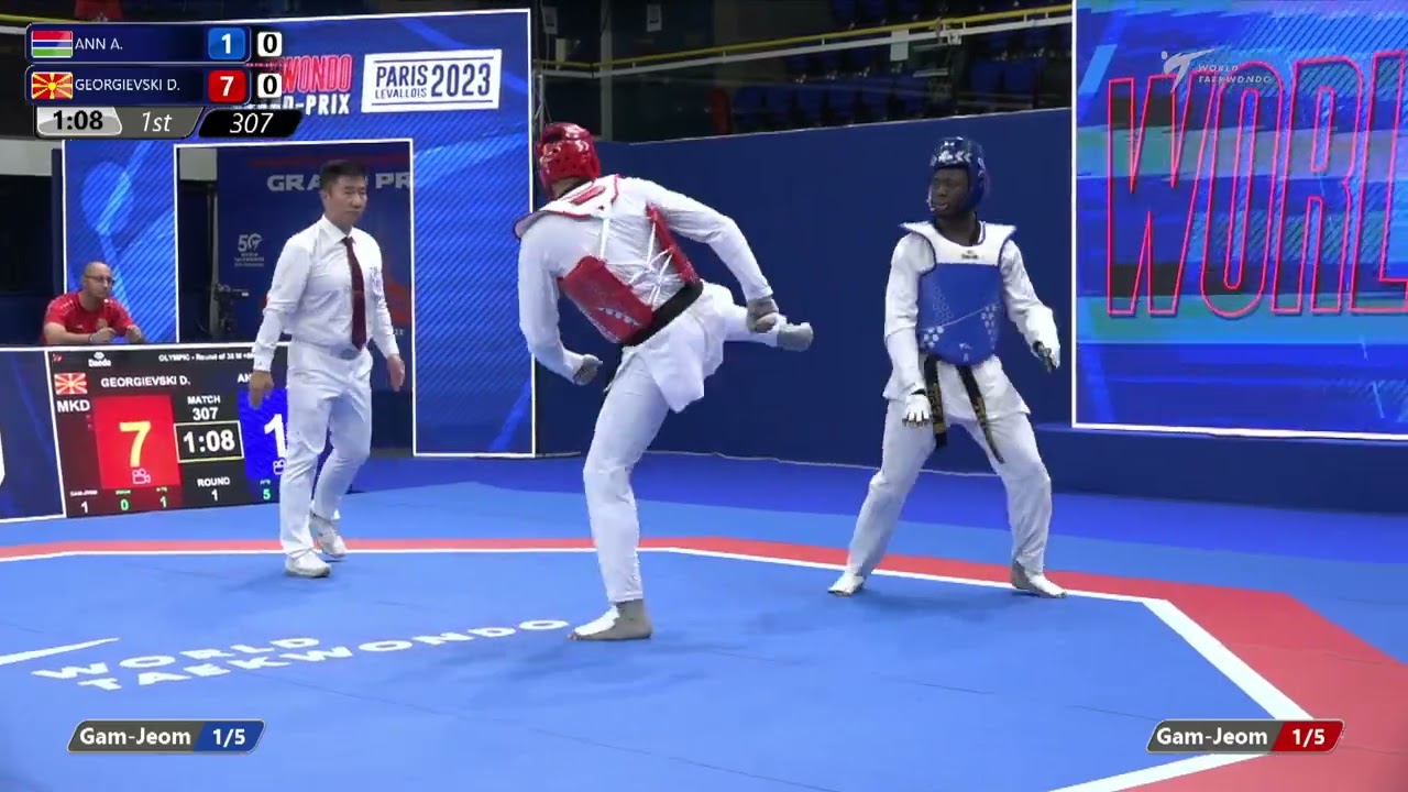 307 Round of 32 MEN M +80KG GAM ANN A MKD GEORGIEVSKI D background