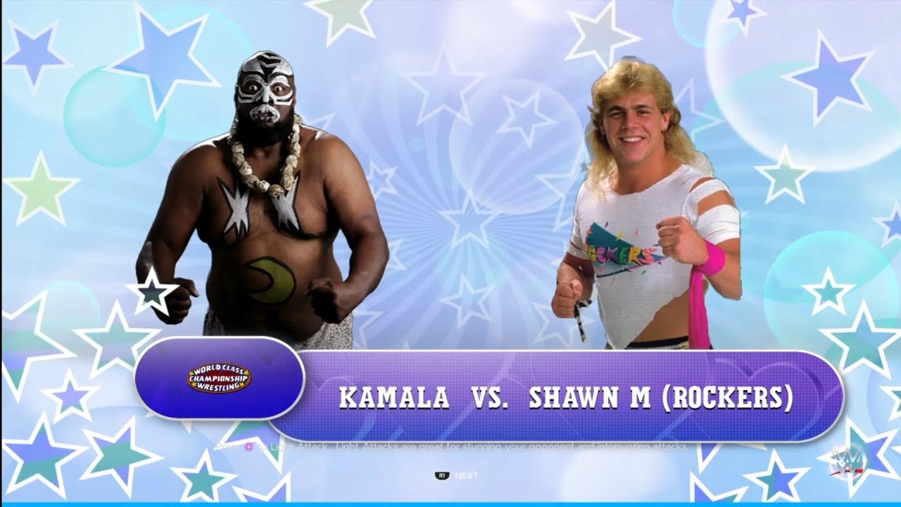 Kamarla vs Shawn Michaels WCCW. WWE 2K23 background