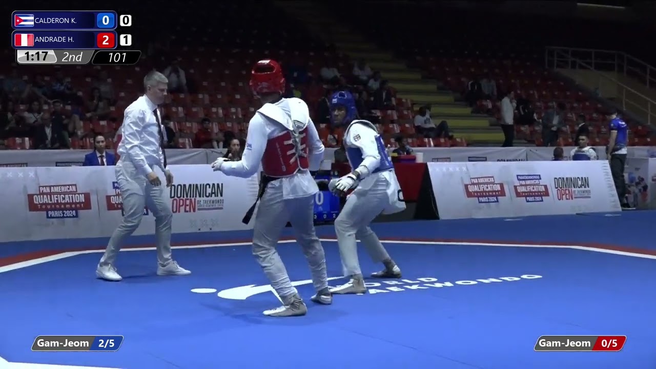 101 Round of 16 M 80kg CUB CALDERON K PER ANDRADE H background
