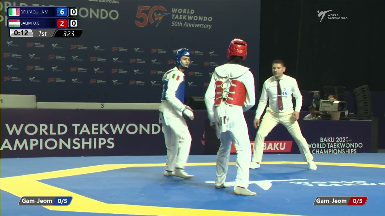 323 R16 Men 58kg ITA DELL'AQUILA V HUN SALIM O G background