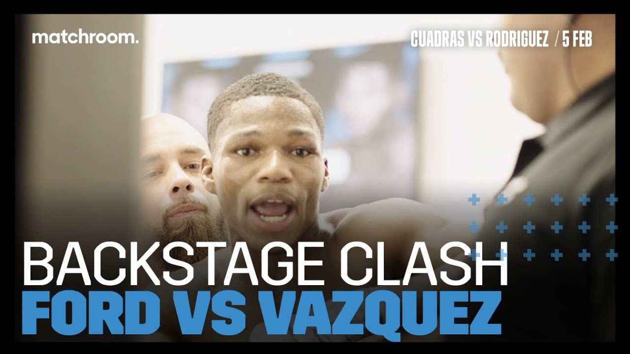Raymond Ford & Edward Vazquez cross paths backstage after controversial decision background