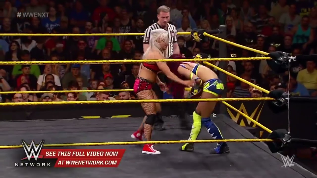 Sasha Banks & Charlotte vs. Dana Brooke & Emma: NXT, July 08, 2015 background