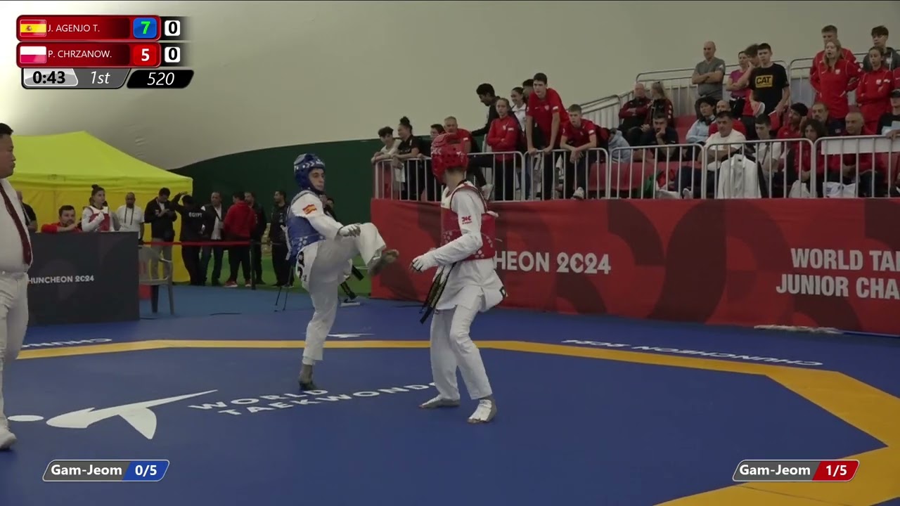 520 Round of 16 Men 48kg ESP J AGENJO T POL P CHRZANOW background