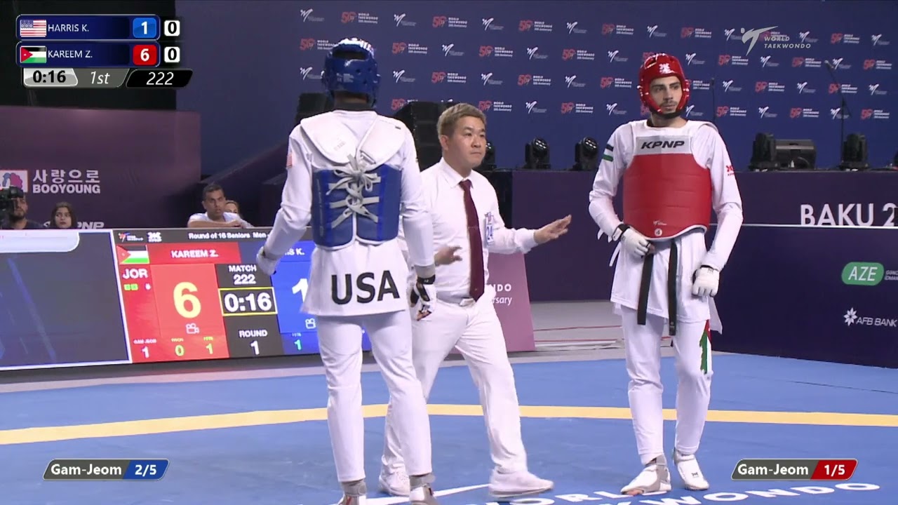 222 R16 Men 68kg USA HARRIS K JOR KAREEM Z background