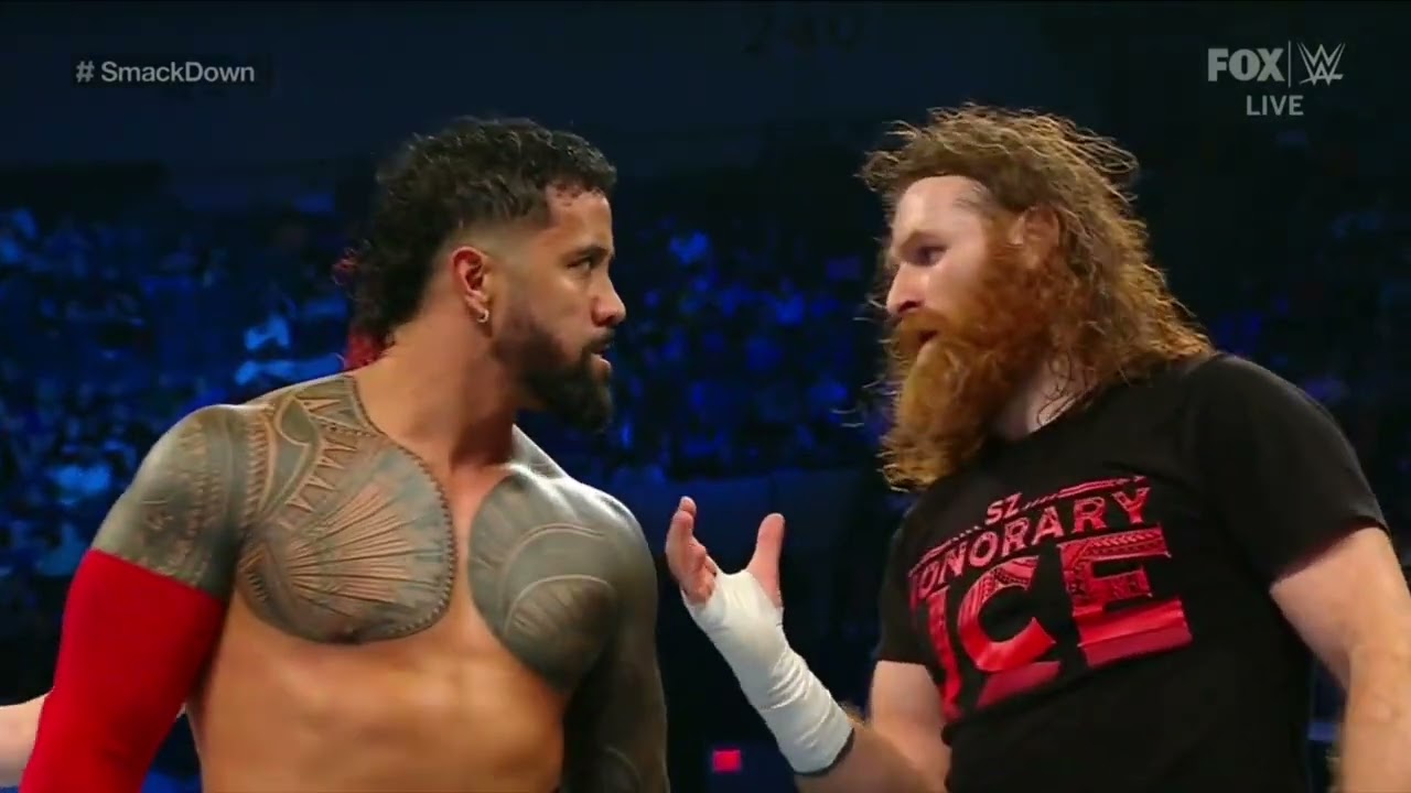WWE SMACKDOWN THE NEW DAY & BRAUN STROWMAN VS THE USOS & SAMI ZAYN 10/07/22