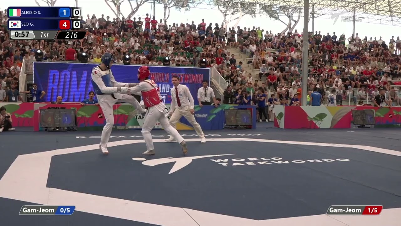 216 Quarterfinals MEN -80KG ITA ALESSIO Simone KOR SEO Geon-woo background