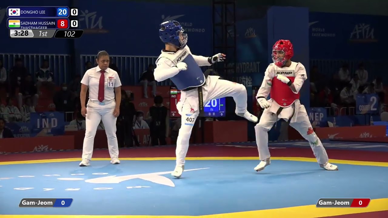102 K44 Quarter final KOR DONGHO LEE IND SADHAM HUSSAIN THASTHAGEER background