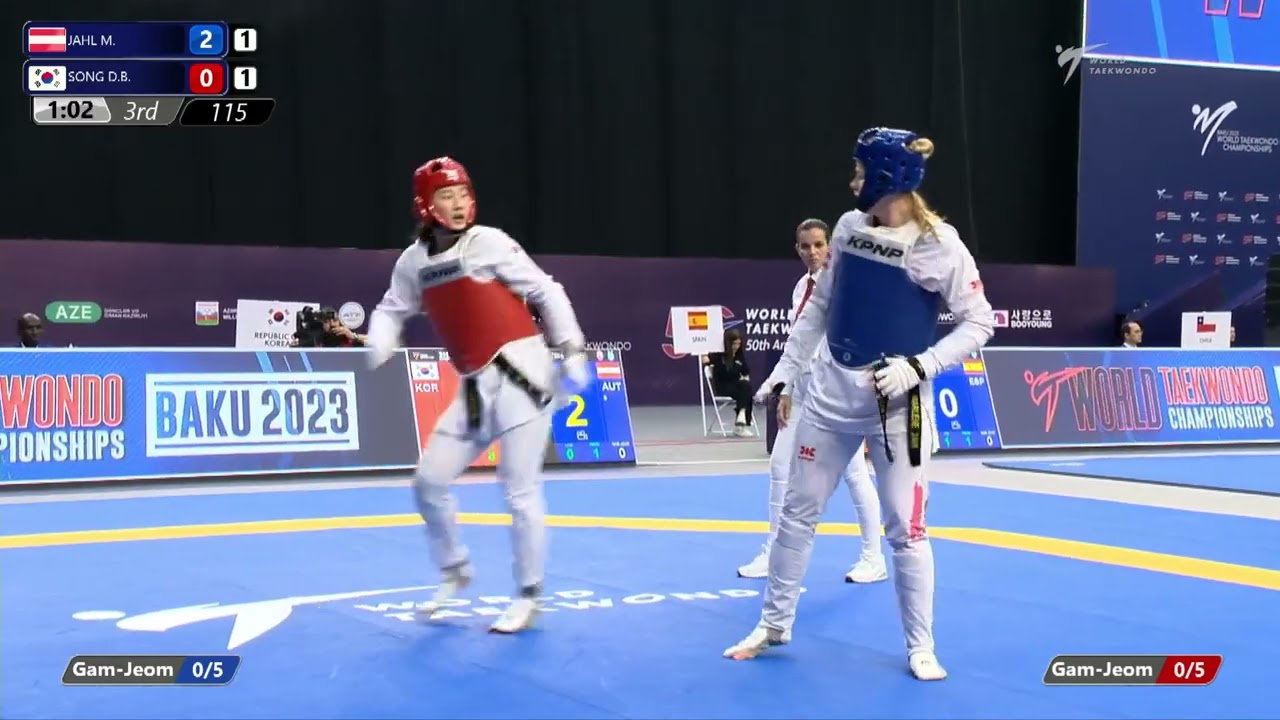 115 Round of 16 Women +73kg AUT JAHL Marlene KOR SONG Da bin background