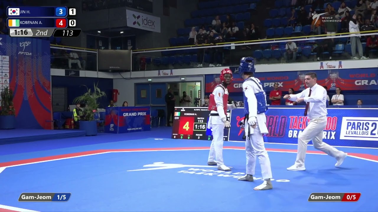 113 Round of 32 MEN M 68KG KOR JIN H CIV KOBENAN A