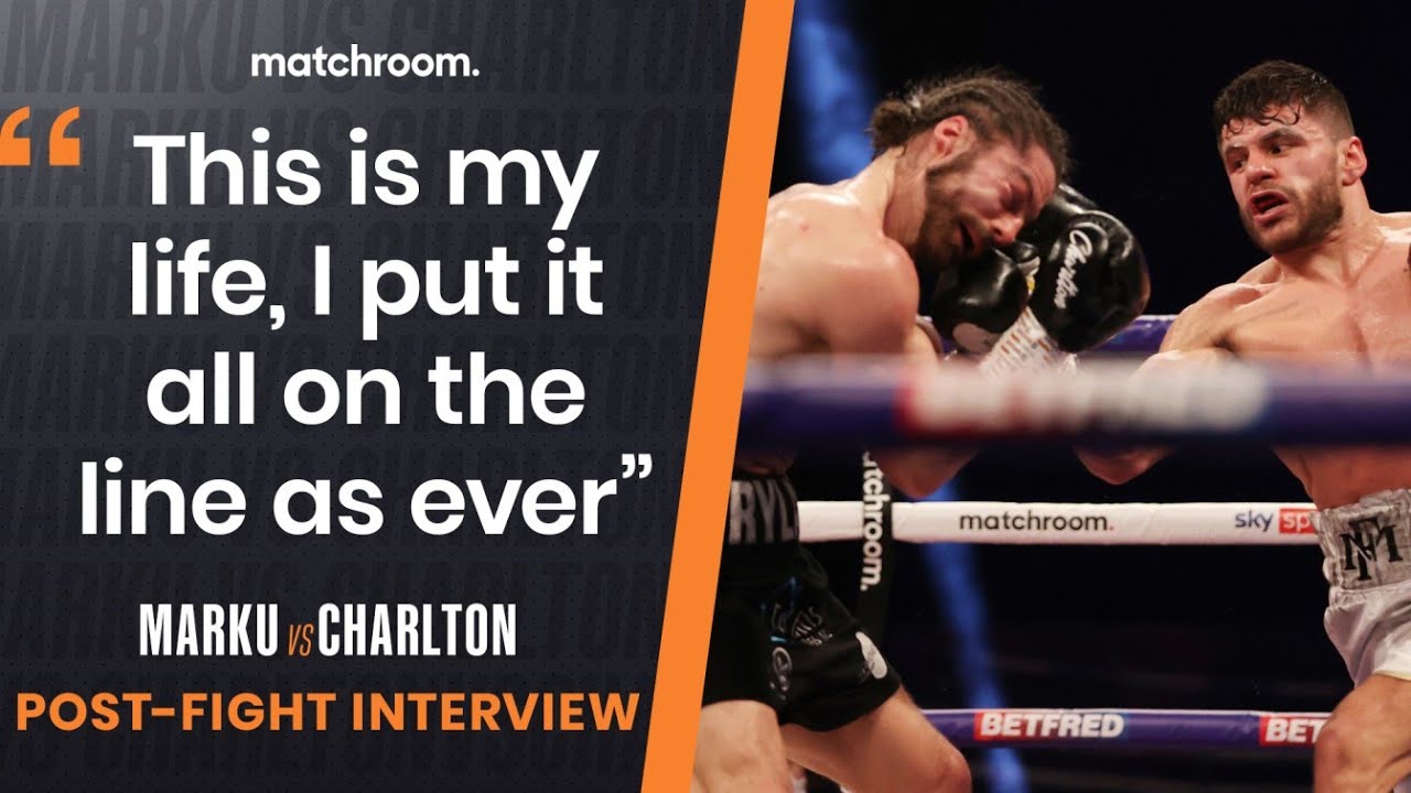 Florian Marku reacts to grudge match win over Rylan Charlton background