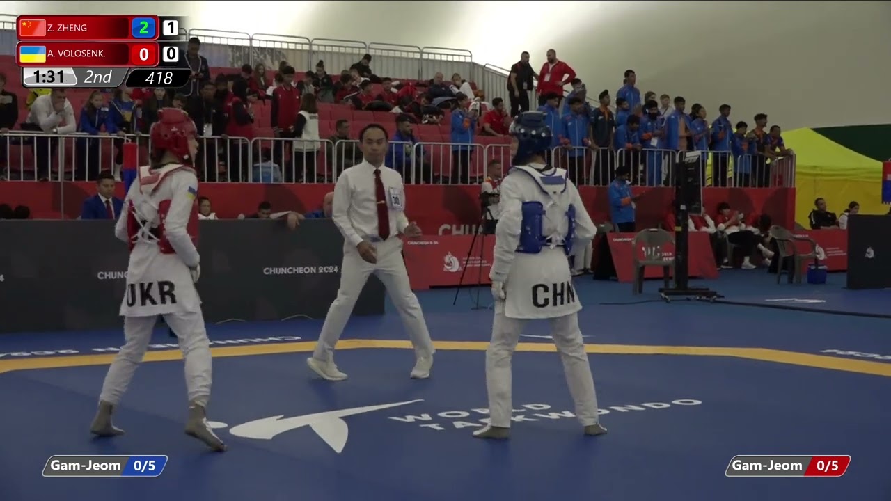 418 Round of 32 Women 46kg CHN Z ZHENG UKR A VOLOSENK background